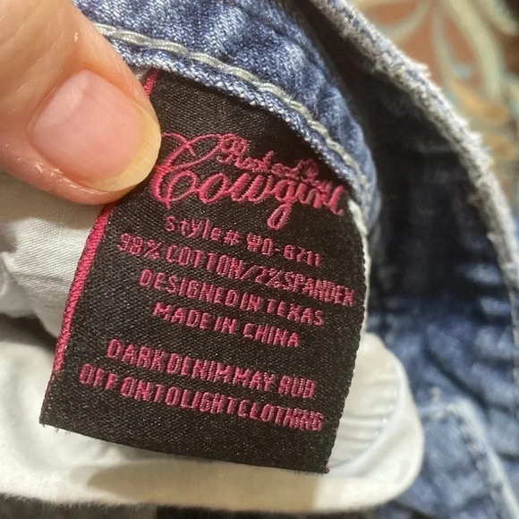 Rock and Roll Cowgirl Low Rise Blingy Bootcut Jeans - Picture 10 of 11